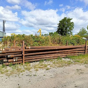 drill pipes boor 60 x 12 m 14 cm drill diameter, 17 cm head