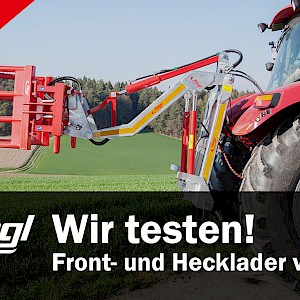 Fliegl Agro-Center im Einsatz | Rundballen verladen Frontlader und Hecklader „Variant" im Einsatz