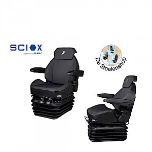 Luchtgeveerde tractorstoel KAB SCIOX Base met armleuningen en rugverlenging
